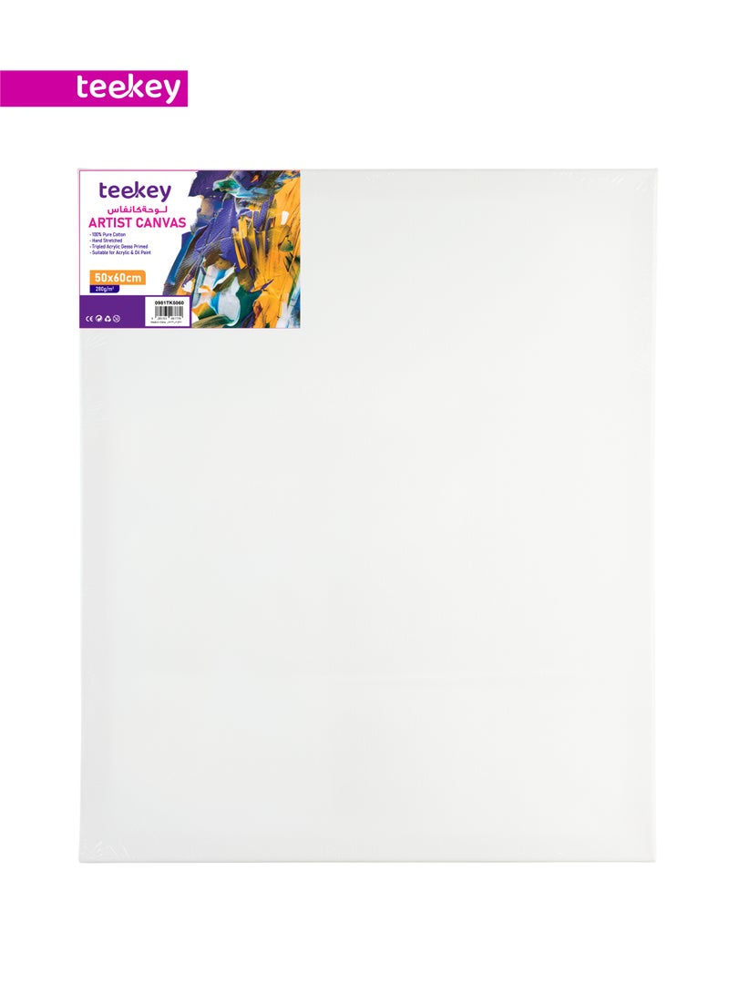 Artist Canvas 50x60cm 280gsm Pure Cotton Triple Primed for Acrylic & Oil - Image 1